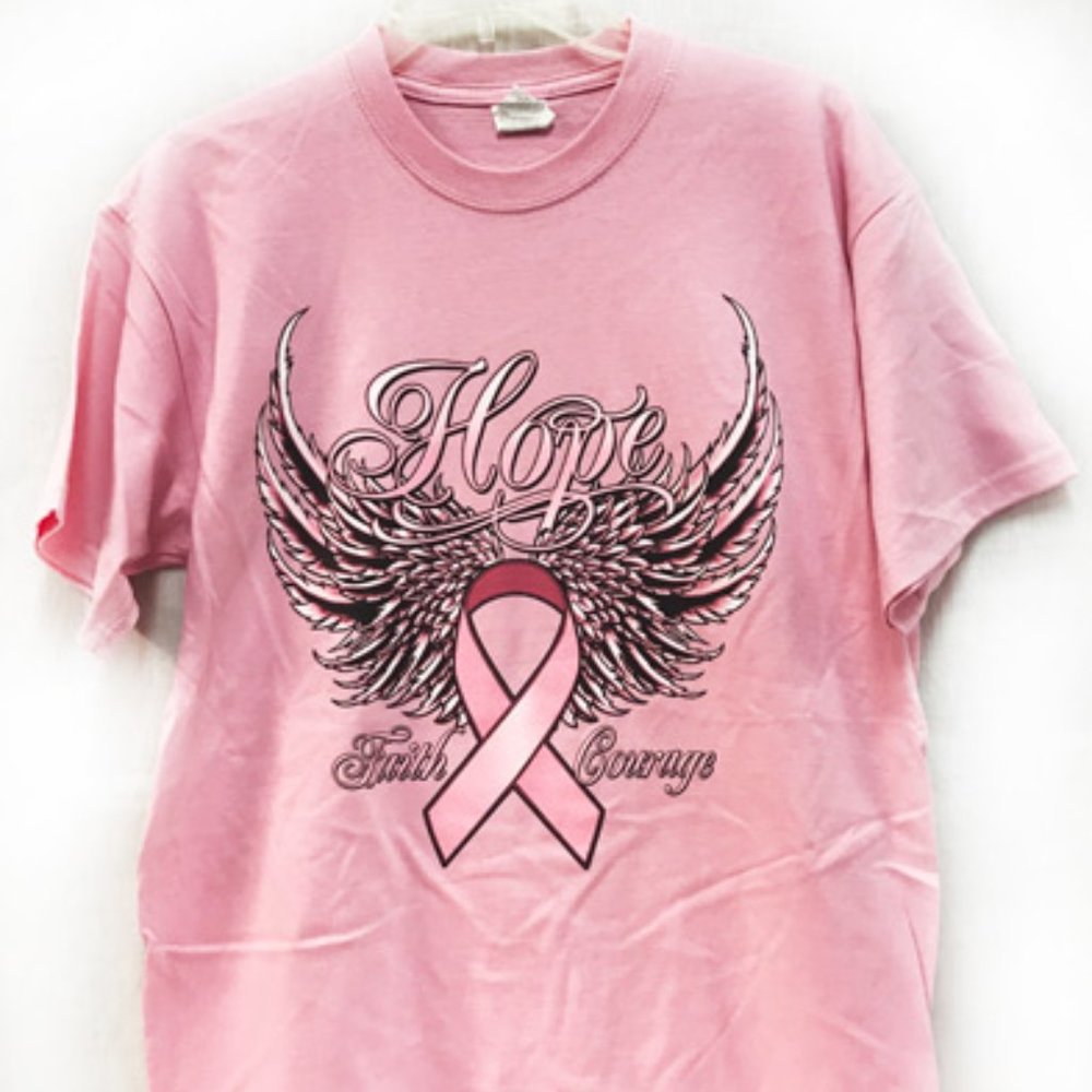 NEW! Pink Ribbon Angel Wings T Shirt